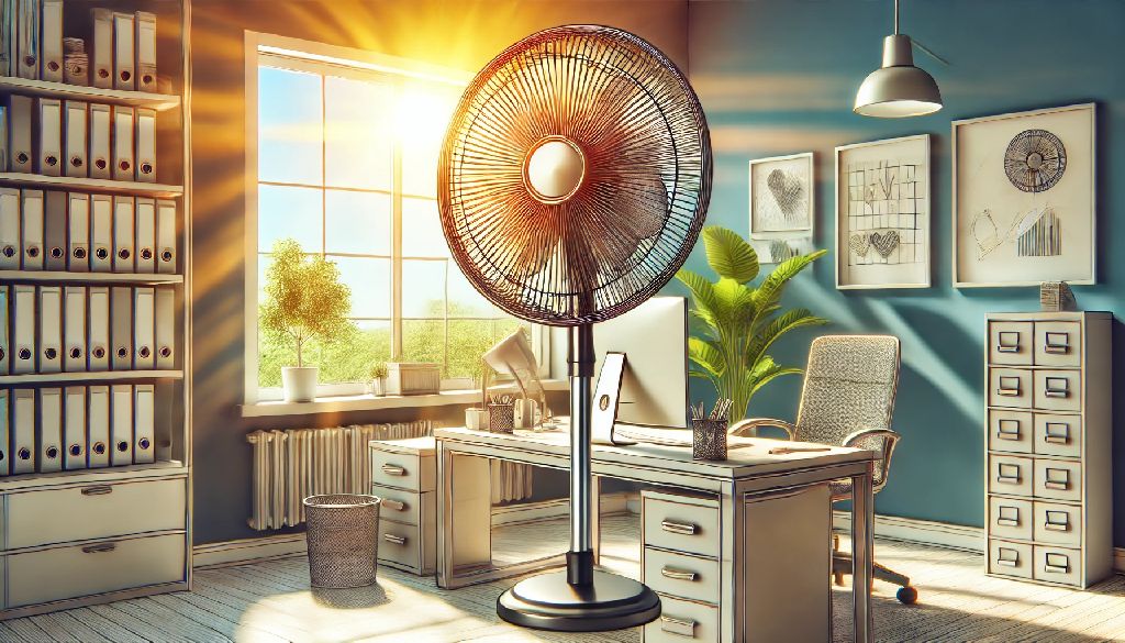 Standventilator im büro neben dem Schreibtisch kaufen