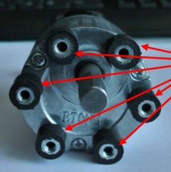 picture of Brune B280 Rubber-metal buffer set with 6 pieces for gear motor 