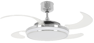 Bild von Fanaway Evo 1 Deckenventilator Chrom/Transparent von Lucci Air 
