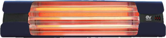 Infrared radiant heater 1800 watt polished dark blue