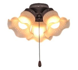 picture of Ceiling fan lamp 3 BA 3 tulips 