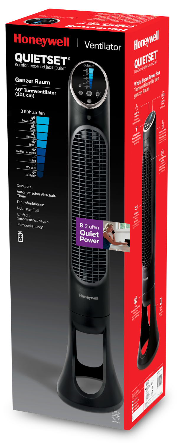 Honeywell HYF290E4 QuietSet tower fan KlimaLex